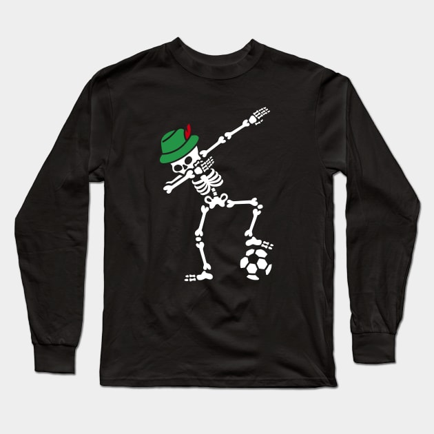 Dab dabbing Skelett Deutschland Bayern Fußball / Dab dabbing skeleton Germany Bayern Soccer Long Sleeve T-Shirt by LaundryFactory